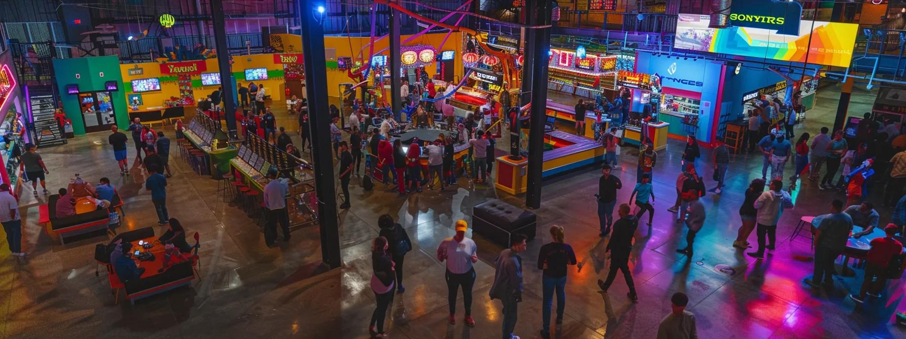 a vibrant indoor gathering space showcases enthusiastic participants engaging in a series of running man style games, complete with colorful props, high-energy challenges, and a lively competition atmosphere illuminated by dynamic, ambient lighting. a vibrant indoor gathering space showcases enthusiastic participants engaging in a series of running man style games, complete with colorful props, high-energy challenges, and a lively competition atmosphere illuminated by dynamic, ambient lighting.