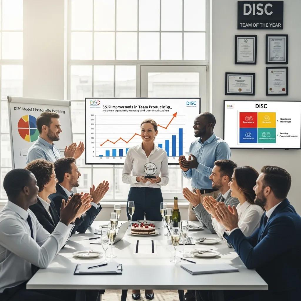 Corporate team celebrating success after implementing DISC personality profiling in Singapore