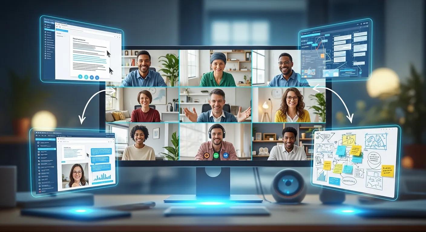 Participants engaging in a virtual workshop, showcasing collaboration and interaction in a remote setting