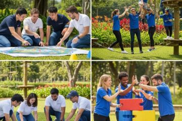 Outdoor team building activities in Singapore promoting collaboration and teamwork