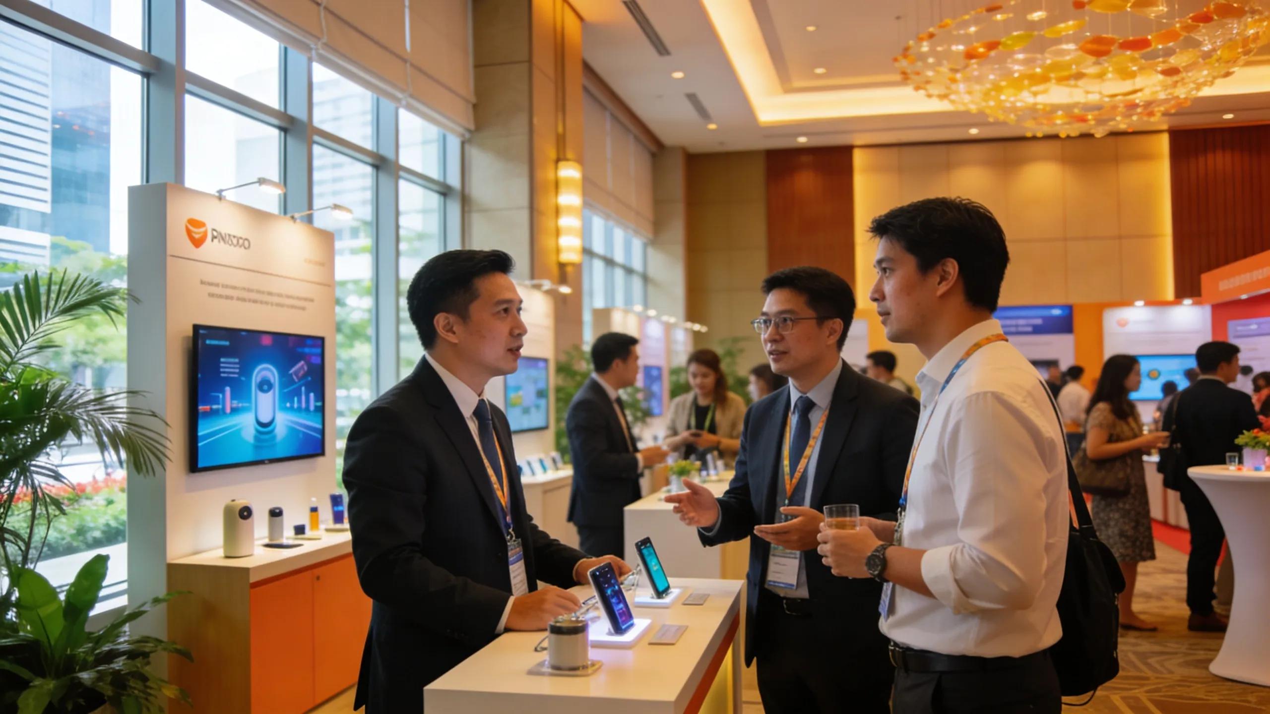 Corporate event setting in Singapore emphasizing MICE solutions and professional engagement