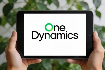 One Dynamics logo with stylized text and a green accent