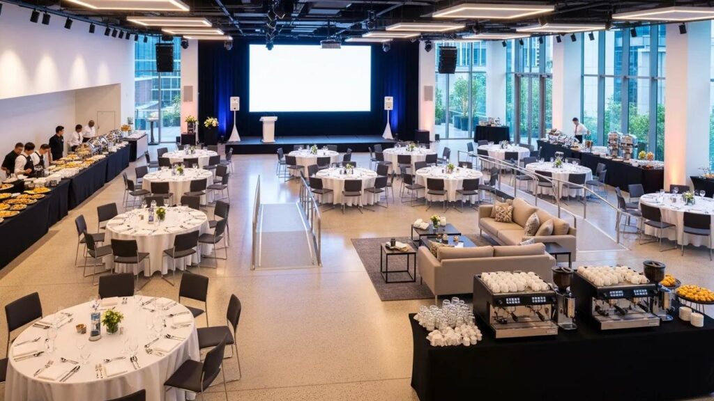 Corporate event venue in Singapore showcasing spacious layout and modern amenities